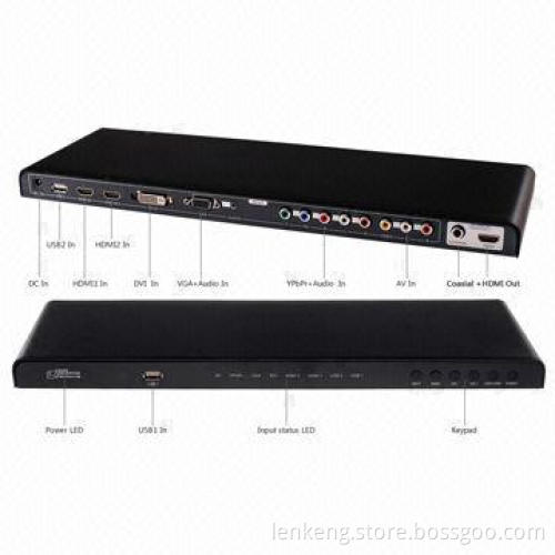World Ultra Thinnest All to HDMI Converter, Switcher and USB Multimedia Player, 1,080 Pixels